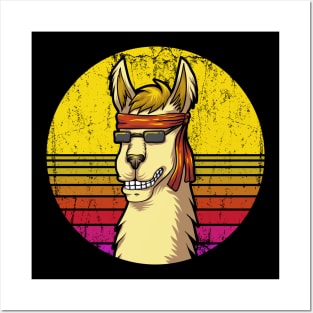 retro llama design Posters and Art